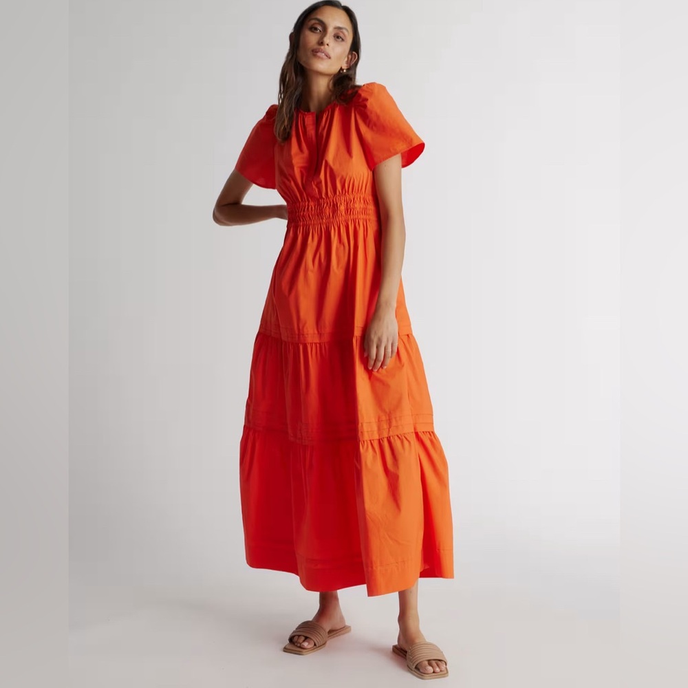 Quince Bold Orange Maxi Dress